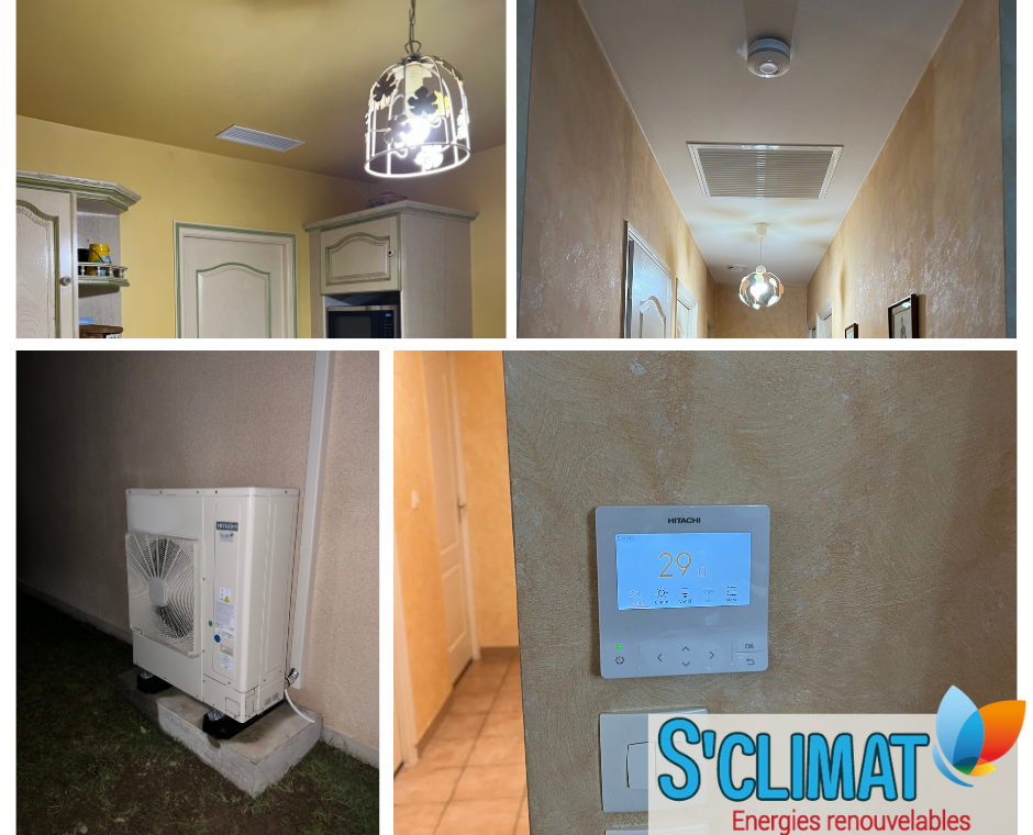 Installation d&rsquo;une pompe à chaleur air/air gainable Hitachi à la chaussée St Victor (41): un confort invisible été comme hiver