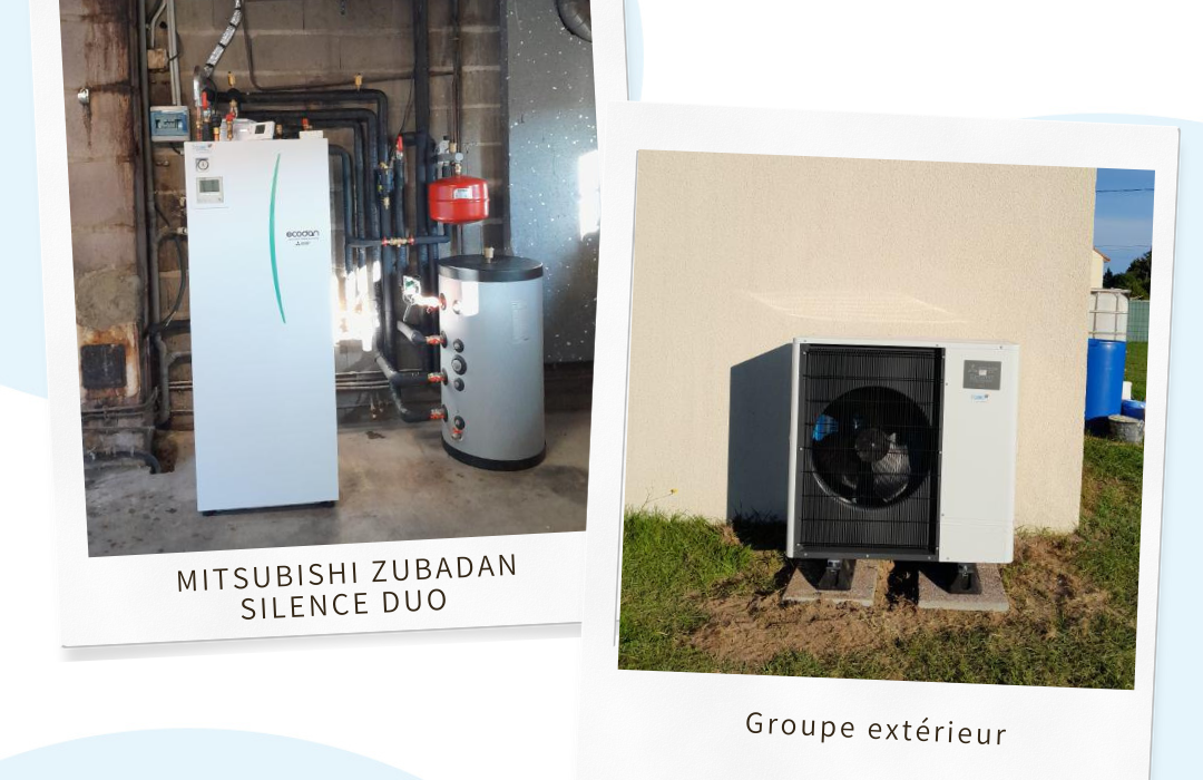 Installation d&rsquo;une pompe à chaleur air/eau MITSUBISHI haute performance énergétique à Romorantin-Lanthenay (41200)