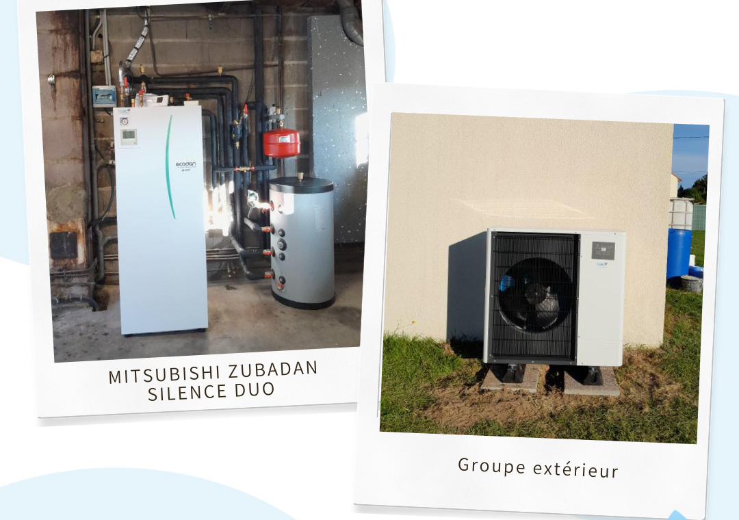 Installation d&rsquo;une pompe à chaleur air/eau MITSUBISHI haute performance énergétique à Romorantin-Lanthenay (41200)